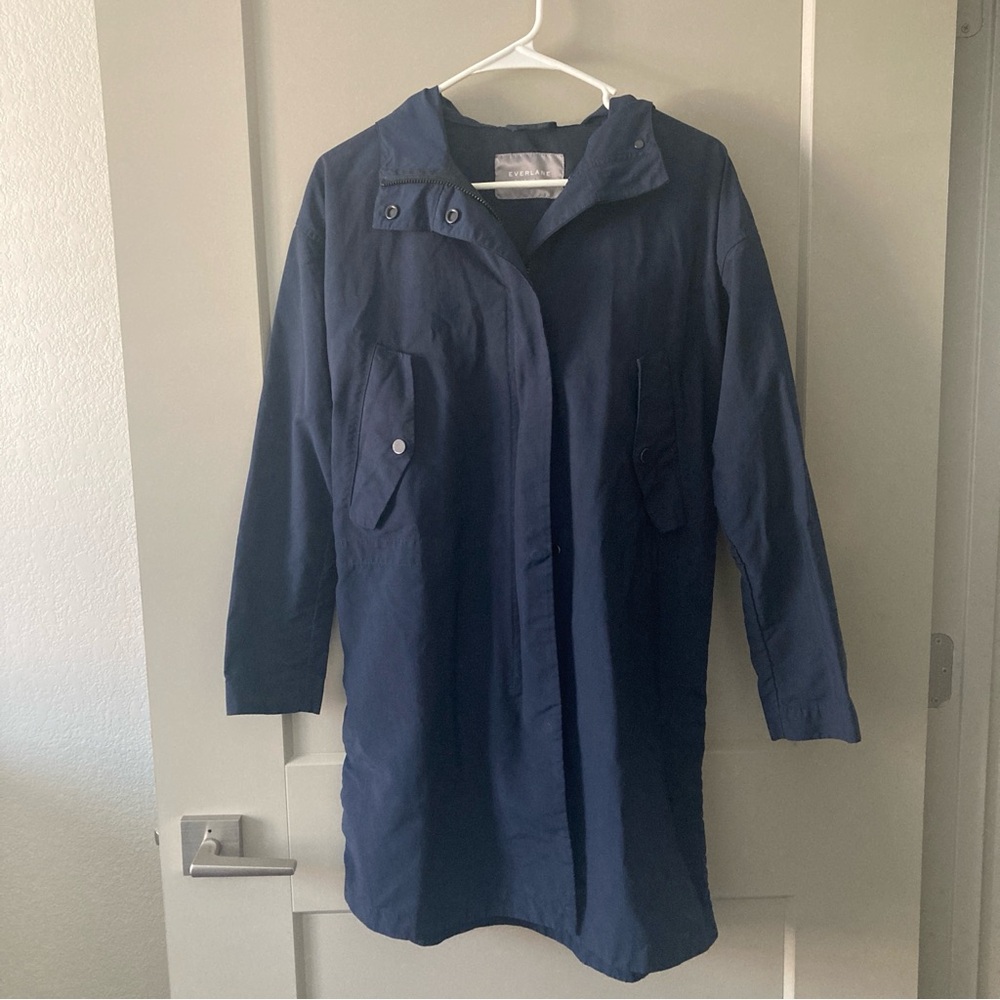Everlane Navy Trench Coat